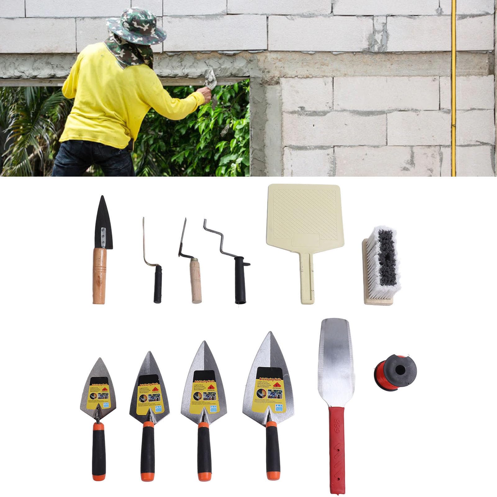 Syrisora Set di coltelli stucco in acciaio inox di varie dimensioni, raschietto per calcestruzzo, strumenti manuali per l'applicazione di pareti a secco