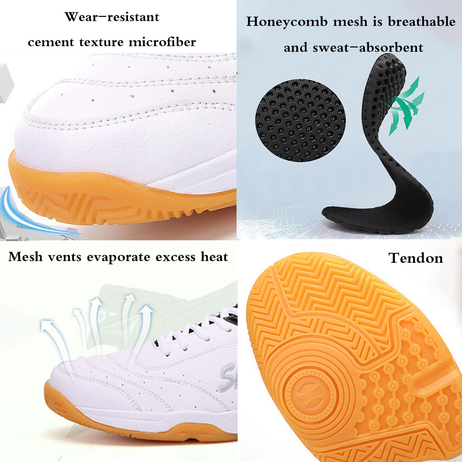 Zapatos De Tenis De Mesa,Zapatos De BáDminton,Zapatos De Pickleball para Hombre,BáDminton Zapatilla Voleibol,Prueba Resbalones,Transpirable,CóModos,para Pistas Interiores Y Exteriores
