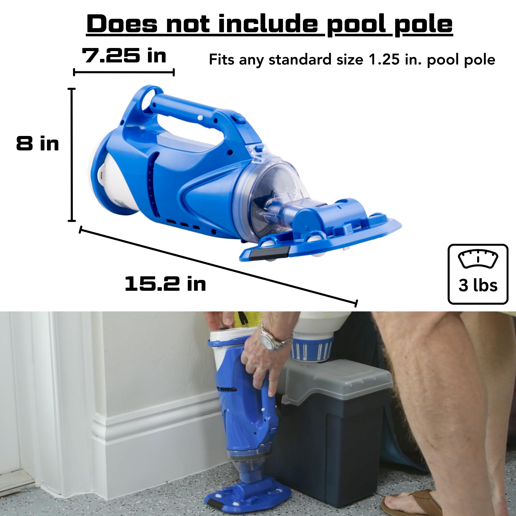 POOL BLASTER Catfish (2da Generación) Aspirador Inalámbrico para SPA y Jacuzzi, Más Potencia y Capacidad, 45 Min de Autonomía, Limpieza Puntual para Piscinas Desmontables Pequeñas, Recargable