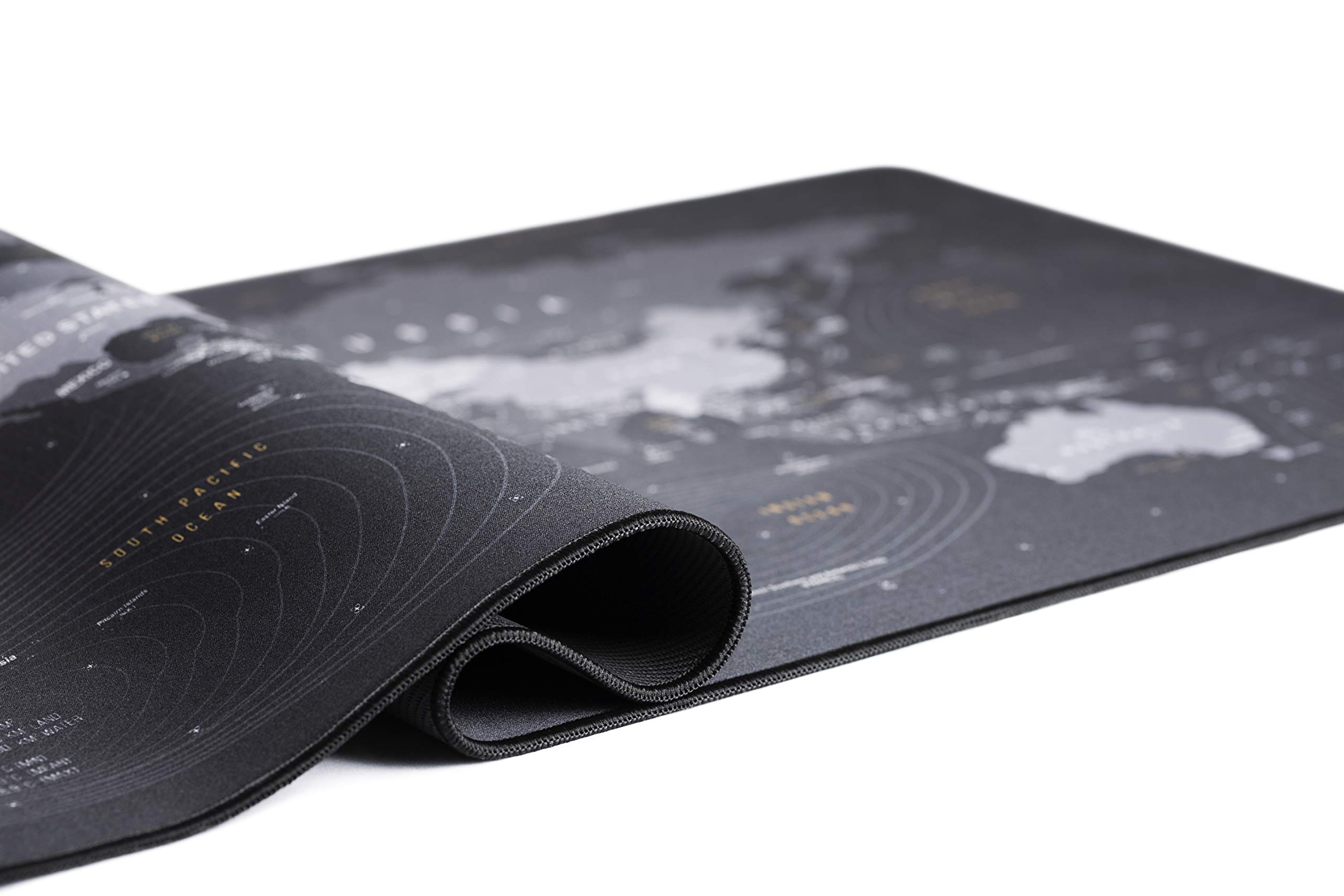 TITANWOLF - XXL Tappetino per Mouse da Gioco - Gaming Mousepad Extra Grande 900 x 400mm - Mousepad Pad con Base in Gomma Antiscivolo - Spessore 3mm - Nero - modello World Map