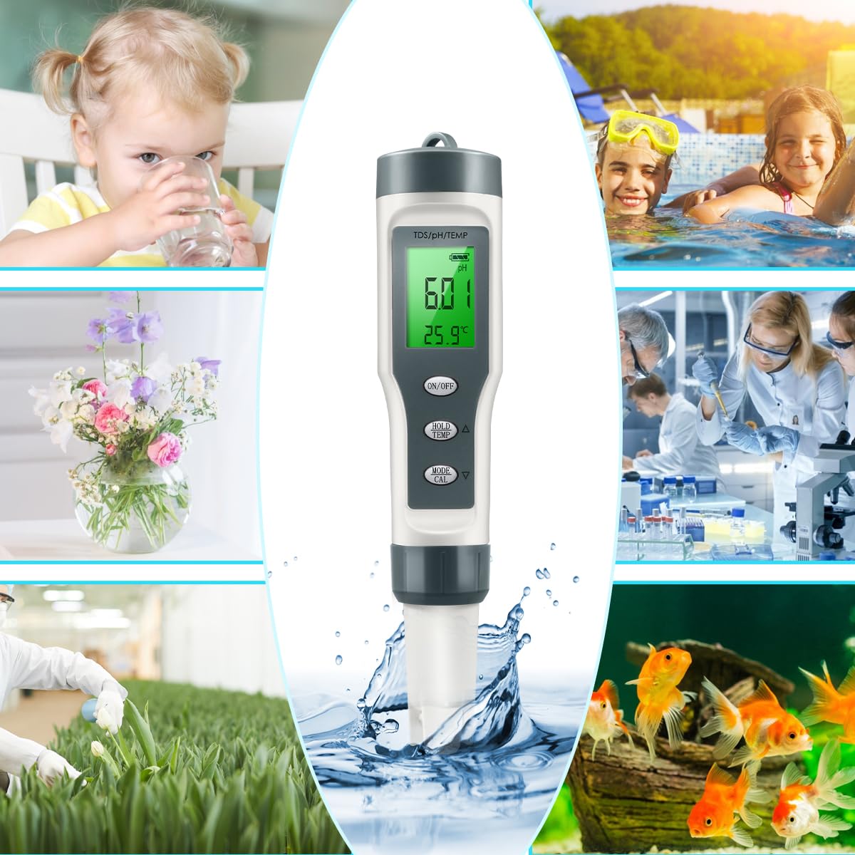 Digital pH Meter - TDS & Temperature Tester -9 Digital pH Meter - TDS & Temperature Tester -9