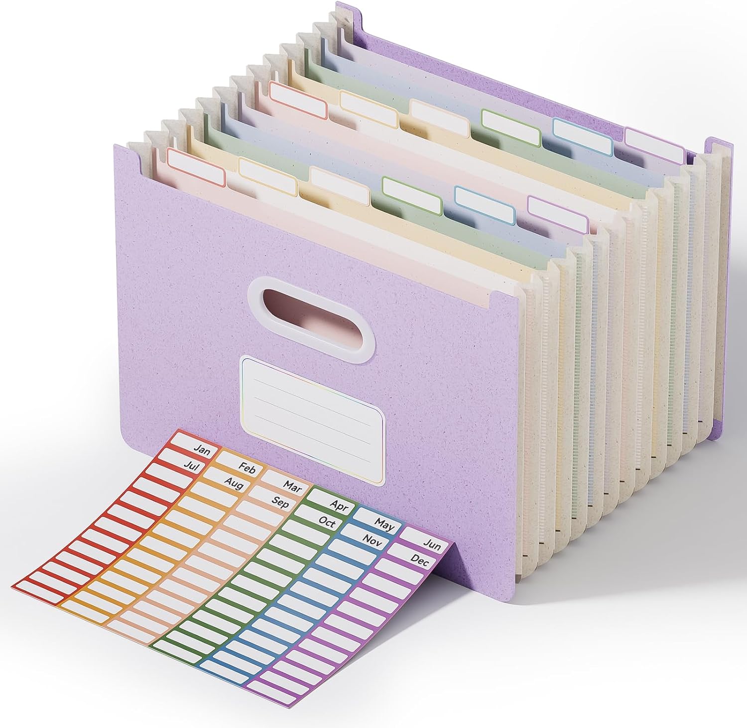 ThinkTex 12-Pocket Accordion File Organizer, Upright Open Top, Letter/A4