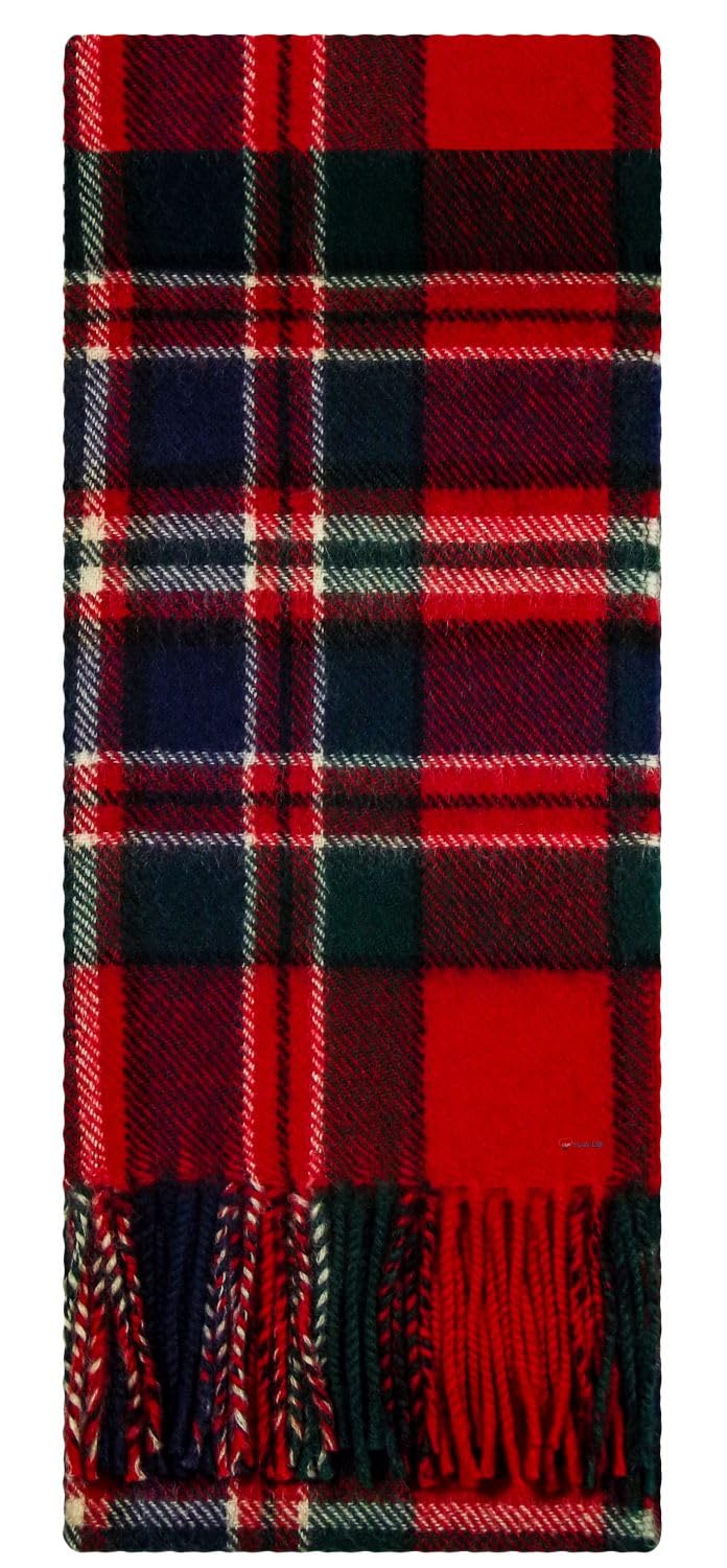 I LUV LTD MacFarlane Clan Modern Tartan Plaid 100% Lambswool Clan Scarf Made in Scotland