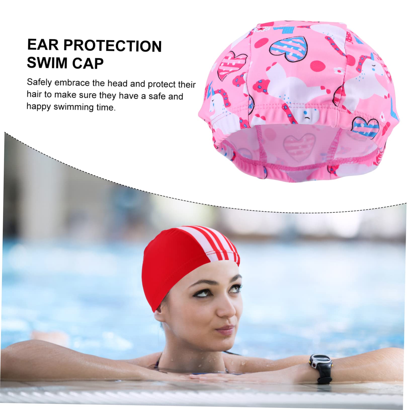 Yardwe Bonnet De Bain Enfant Bonnet De Bain Étanche Bonnet De Natation Élastique Nageurs Lunettes De Natation Adulte Prise De Dessin Animé Chapeau De Bain Enfant
