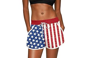 For G and PL American Women's Summer Floral Beach Boardshorts with Pockets