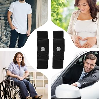 2 Pcs No Buckle Men Belts 2 Loop Elastic Belt