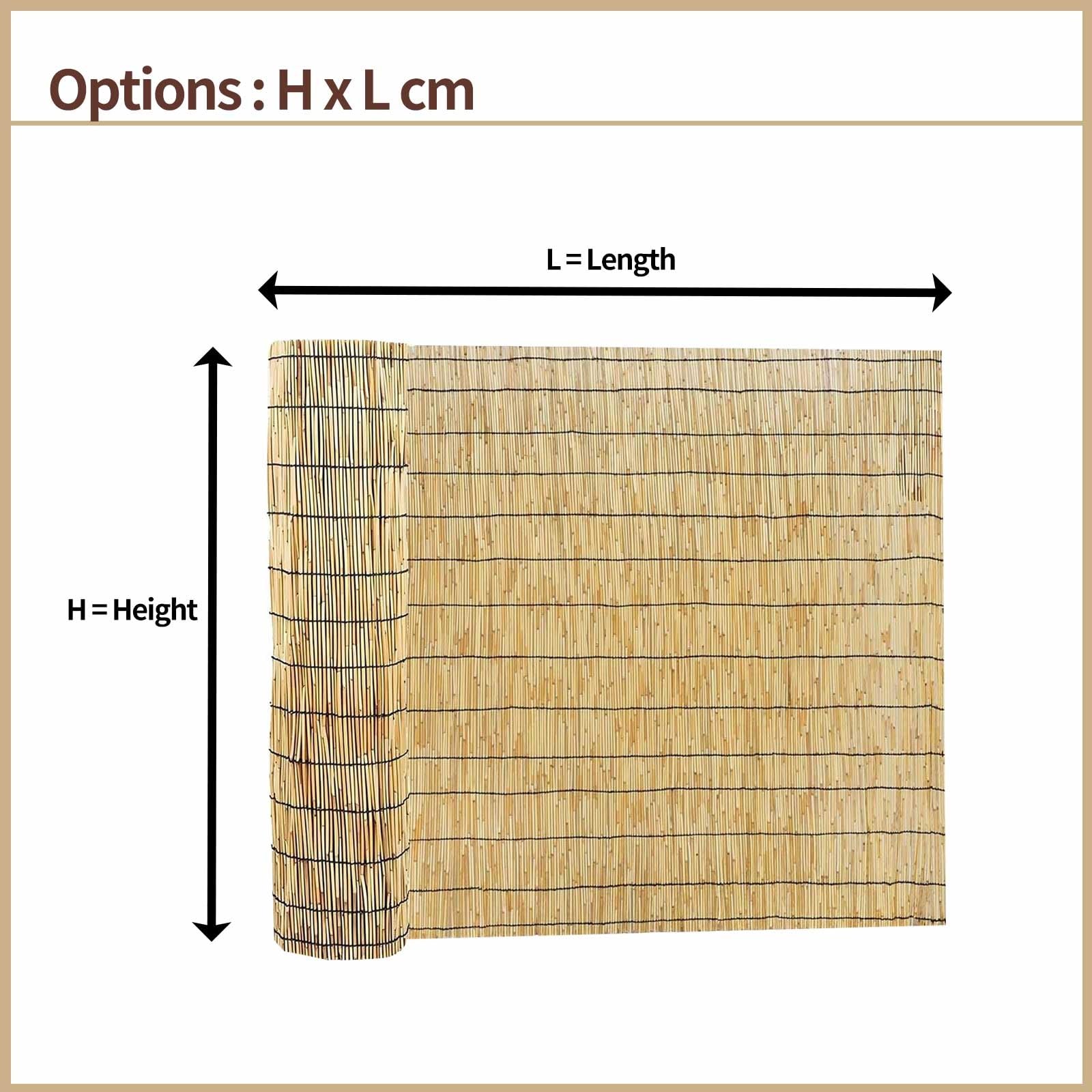 Rete Recinzione Canne Di Bambu Per Esterno 50 60 70 80 90 100 110 120 130 140 150 160 170 180cm Cannette Arelle Bamboo Privacy Balcone Frangivistas Per Recinzione Giardino(Natural Black,120x400cm)