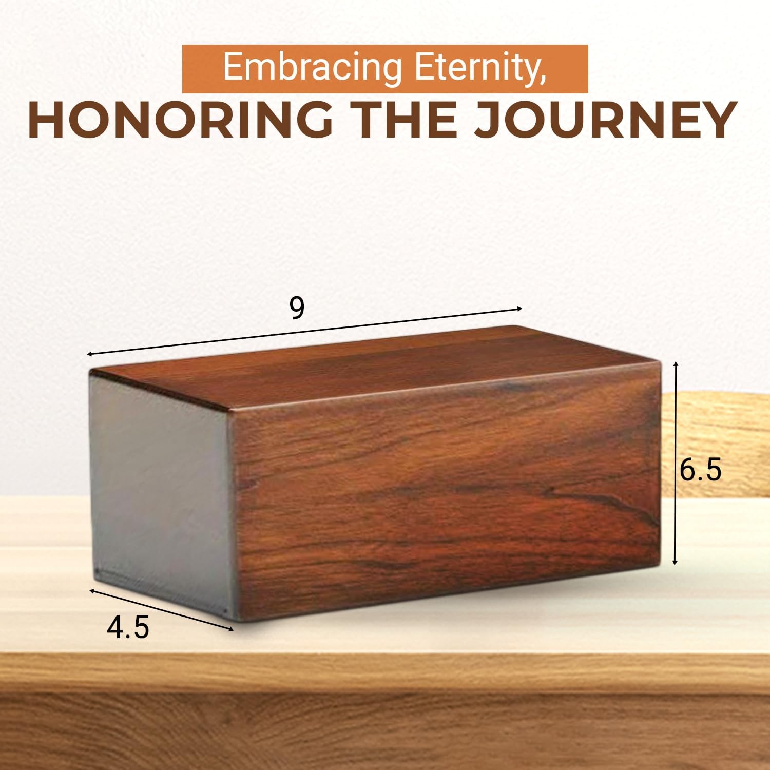 Wooden Urn Box for Human Ashes, Cremation Urns, Pet Memorial Urns, Cats & Infant Urn, Keepsake Burial Ash Box - Large (Style1, 9 x 6.5 x 4.5 inches)
