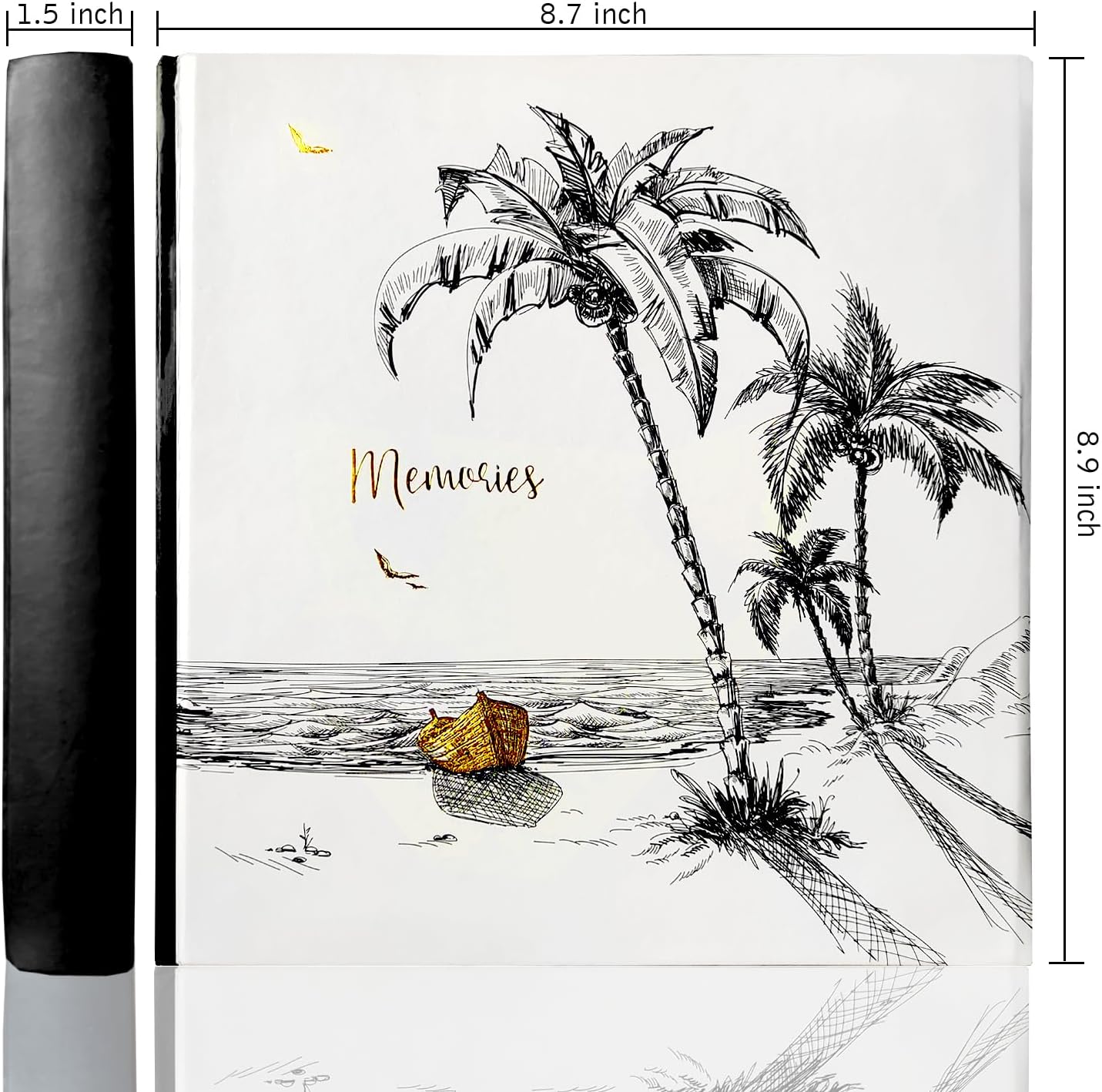 Holoary Photo Album 4x6 160 Photos Two Pictures Per Page, Memo Writing Area for Each Pocket, 160 Pockets 4”x6”, Printed Book Cover Travel Design Natural Beach Vacation Honeymoon Memories - Image 2
