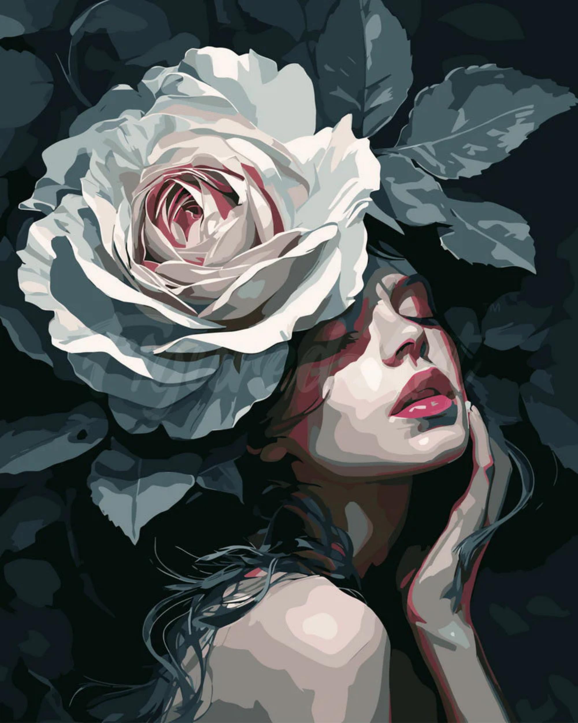 Xiangxujia Flower Woman Diy Paint By Number For Adults,Painting By Number Kits On Canvas,Color By Numbers For Adult Beginner,Gifts Decor For Home Wall Room (Flower Woman)
