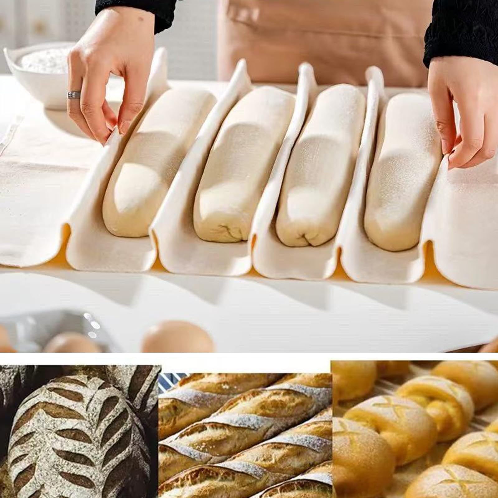 KIMHOME Teli Per Lievitazione In Lino - 2 Pezzi 75x45 Cm, Ideali Per Panificazione Domestica