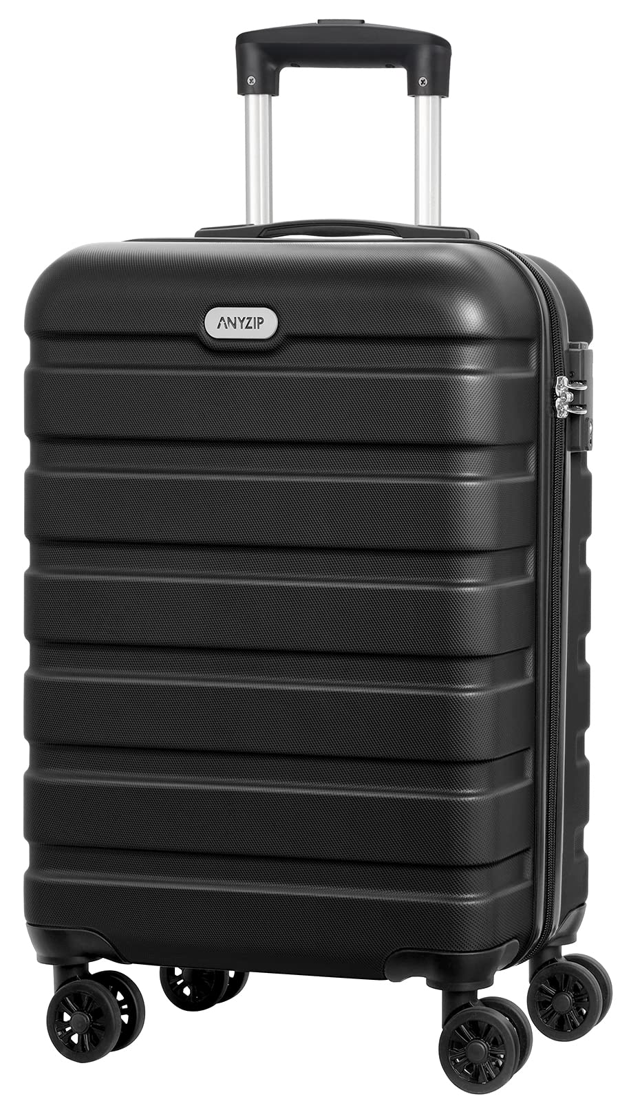 AnyZip Luggage PC ABS Hardside Lightweight Suitcase with 4 Universal Wheels TSA Lock Carry-On 20 Inch Black