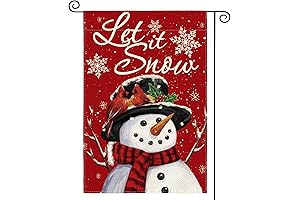 AVOIN colorlife Let It Snow Snowman Snowflake Christmas Garden Flag 12x18 Inch...