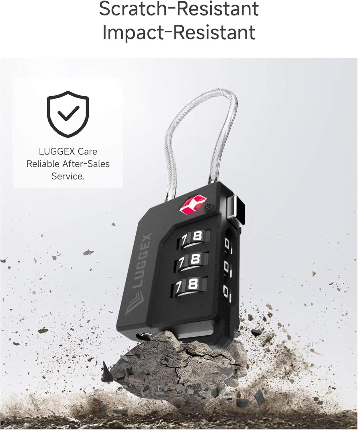 LUGGEX TSA Locks for Luggage, Suitcase Locks TSA Approved, Luggage Locks, Ease of Use & Durable(Black,4 Pack) - Image 4