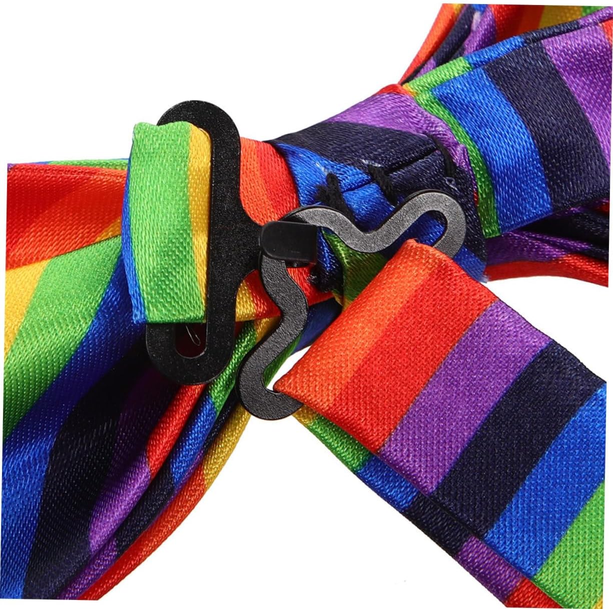 Baluue 2pcs Rainbow Stripes Bow Tie for Men and Women Stage Show Accessory for Parties and Cosplay Unisex Striped Bowties for Wedding and Event Decor
