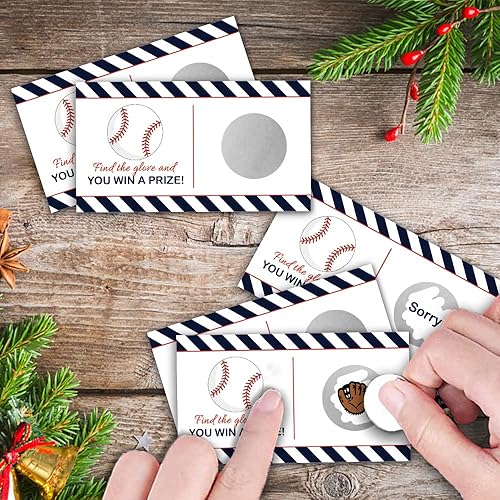 Miniatura 6 de REWIDPARTY Tarjetas de juego para raspar con temática de béisbol (32 piezas) Tarjetas de juego para raspar de béisbol de clase Reunión de béisbol