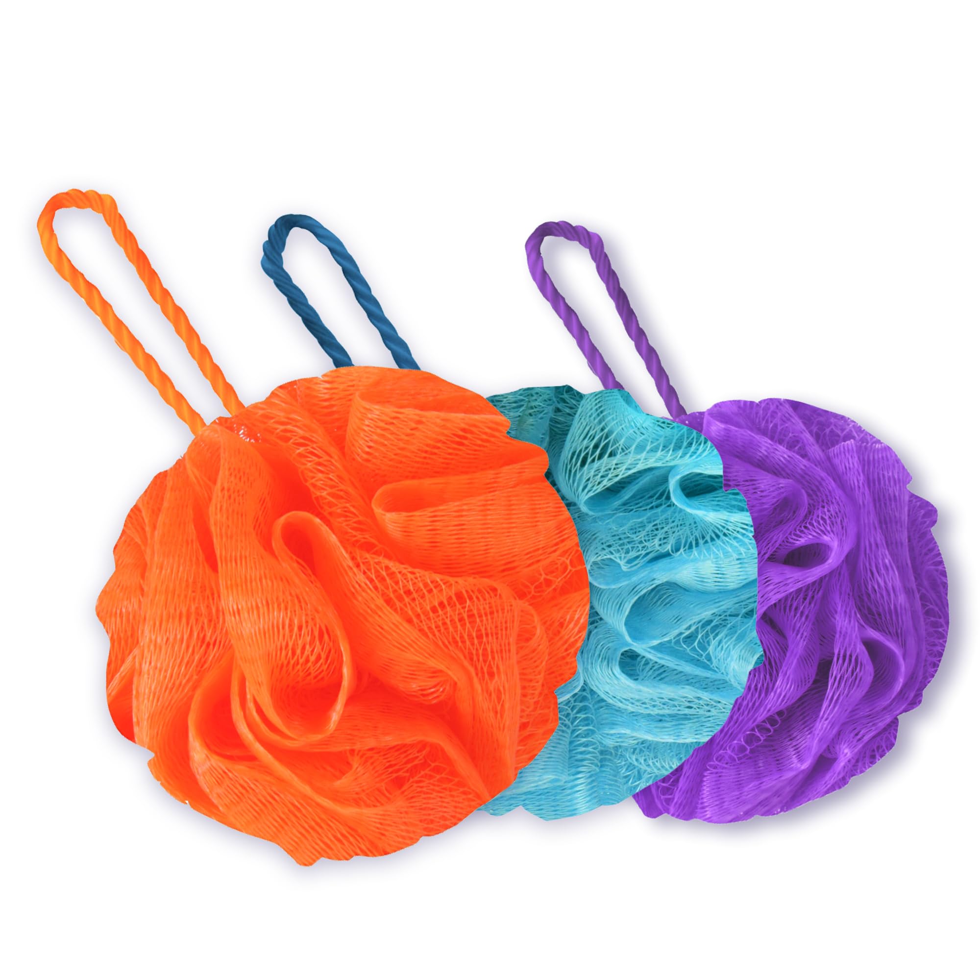 GUBB Exfoliating Loofah for Bathing | Bath Shower Loofah Sponge Scrubber | Perfect Loofah for Women and Men | Skin-friendly Gentle Exfoliator | Loufa/Luffa/Poof/Pouf | Pack of 3 (Multiple Colours)-image-43
