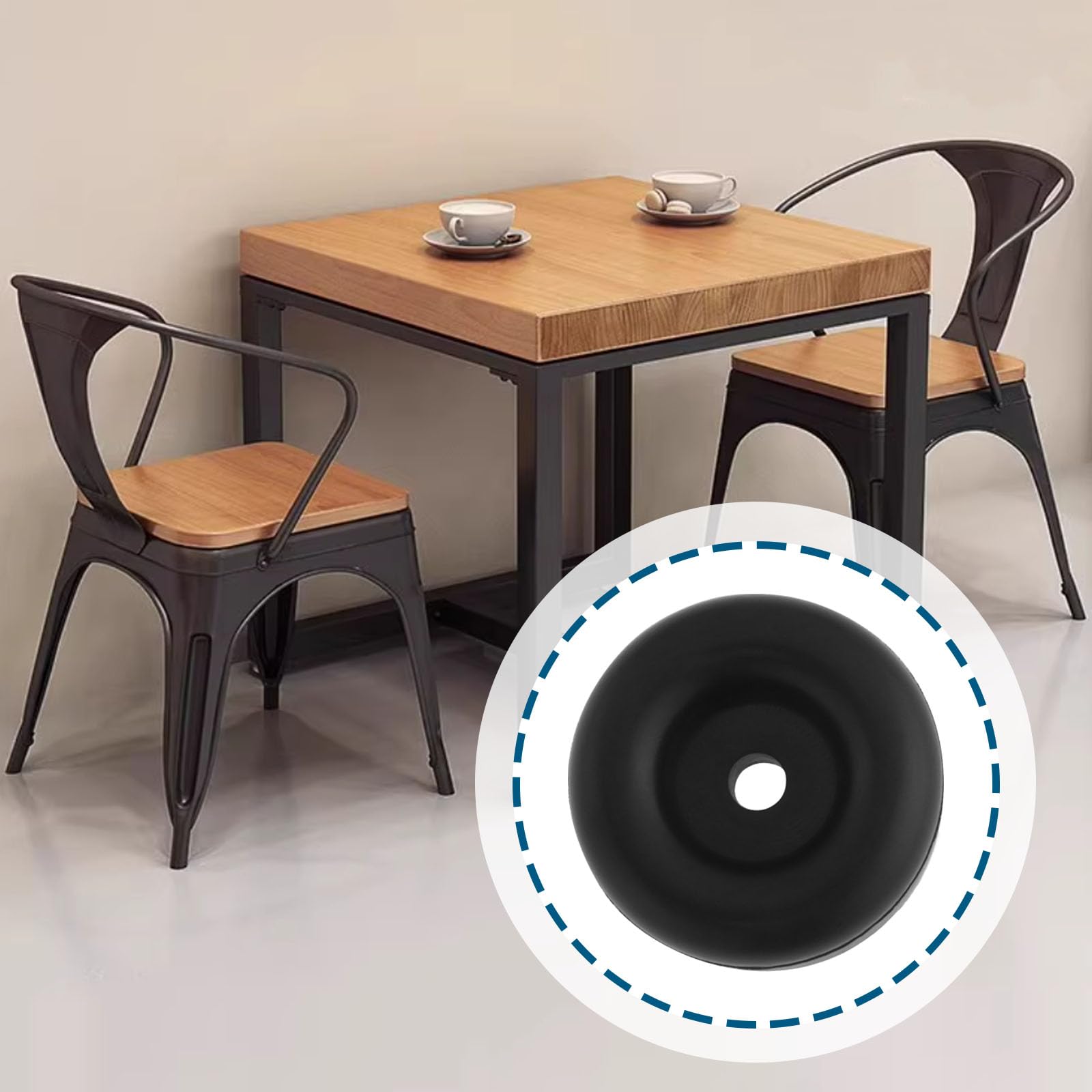 The Lord of the Tools 4Pcs Rubber Shock-Absorbing Feet Pads Large Cushioning Foot Pads for Sofa Chair Table Bed Foot Washing Machine 64x27.5x28.5mm Black - Image 2