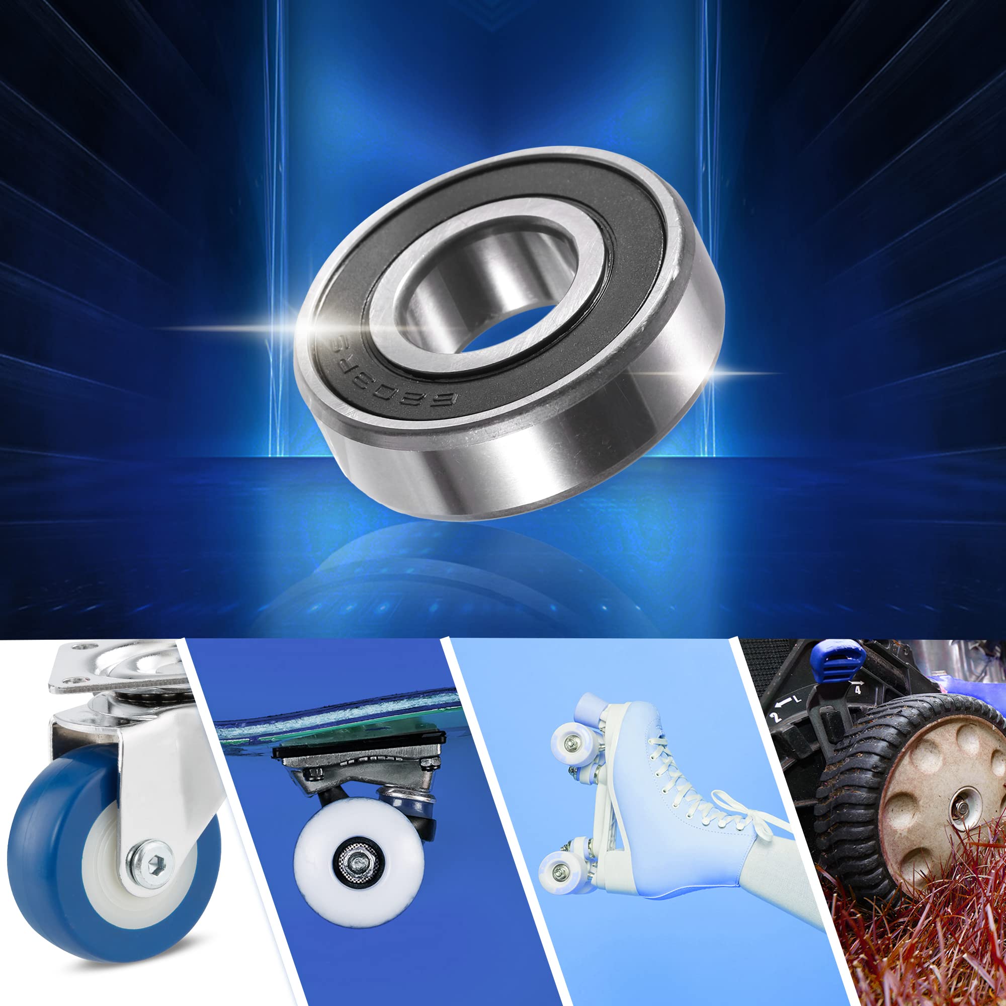 XiKe 6200-2RS Cuscinetti A Sfera Sigillati 10x30x9mm Acciaio Cromato - Foto 4