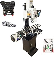 WYDDDARY RCOG-25V Mini Milling Drilling Machine, R8 Spindle, 1100W Brushless Motor, 3-Axis DRO, 50-2250RPM for Metal Wood