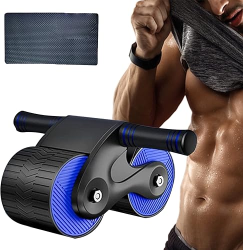 Rueda abdominal automática, 2023 nuevo rodillo ejercitador abdominal en casa con rodilleras, equipo de gimnasio en casa, entrenamiento abdominal,