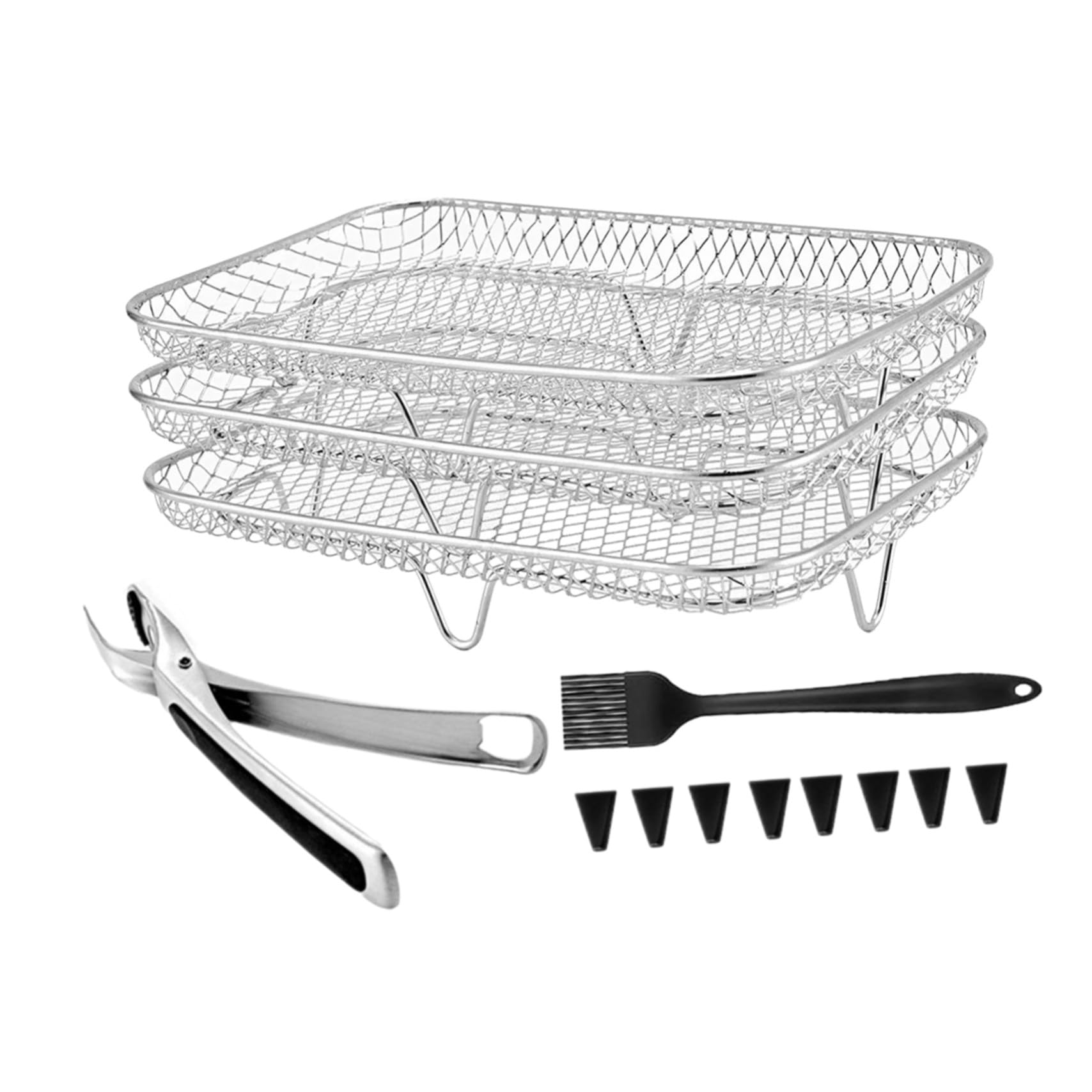 Accessorio per Friggitrice ad Aria a 3 Livelli in Acciaio Inox