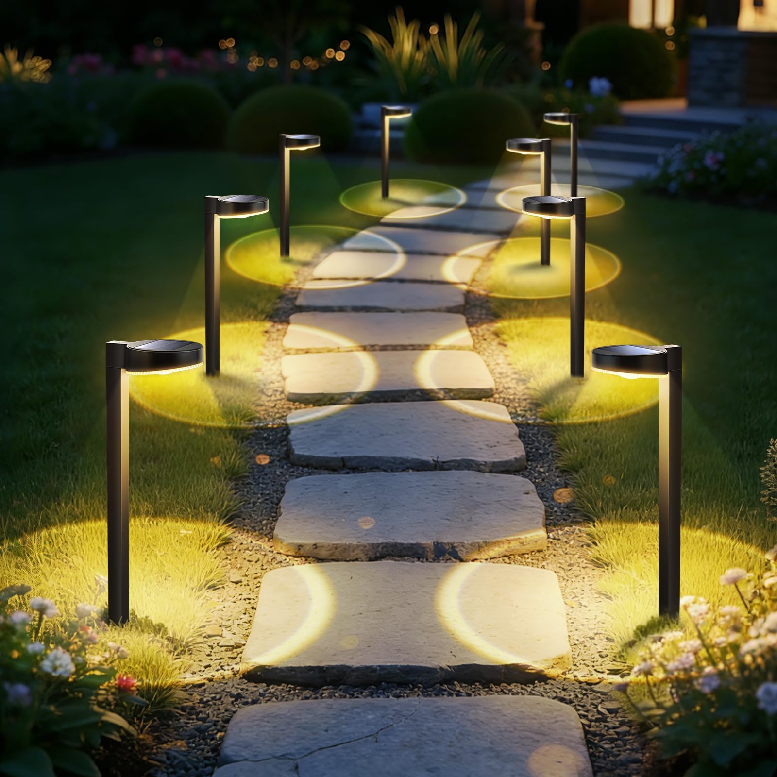 NIORSUN Solarlampen für Außen Garten, 12 Stück Hellere Solarleuchten für Außen mit 3 Farbtemperaturen, IP65 Wasserdicht Solar Gartenleuchten für Weg Rasen Gehweg Blumenbeet und Gartendeko