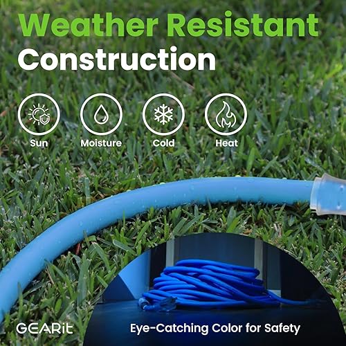 Miniatura 9 de GEARit Cable de extensión, calibre 12 AWG, cable de extensión, triple salida SJEOW, 123, para interiorexterior, enchufe con luz LED, chaqueta de