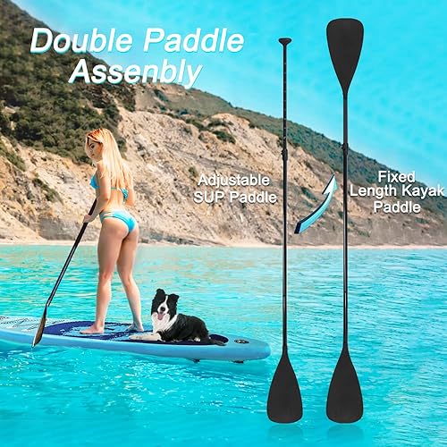 Miniatura 6 de LBW SUP Paddle Board Paddle Paddleboard Paddleboard  3 piezas o 4 piezas de aleación flotante portátil SUP Kayak Paddle Paddle ajustable de 2 caras