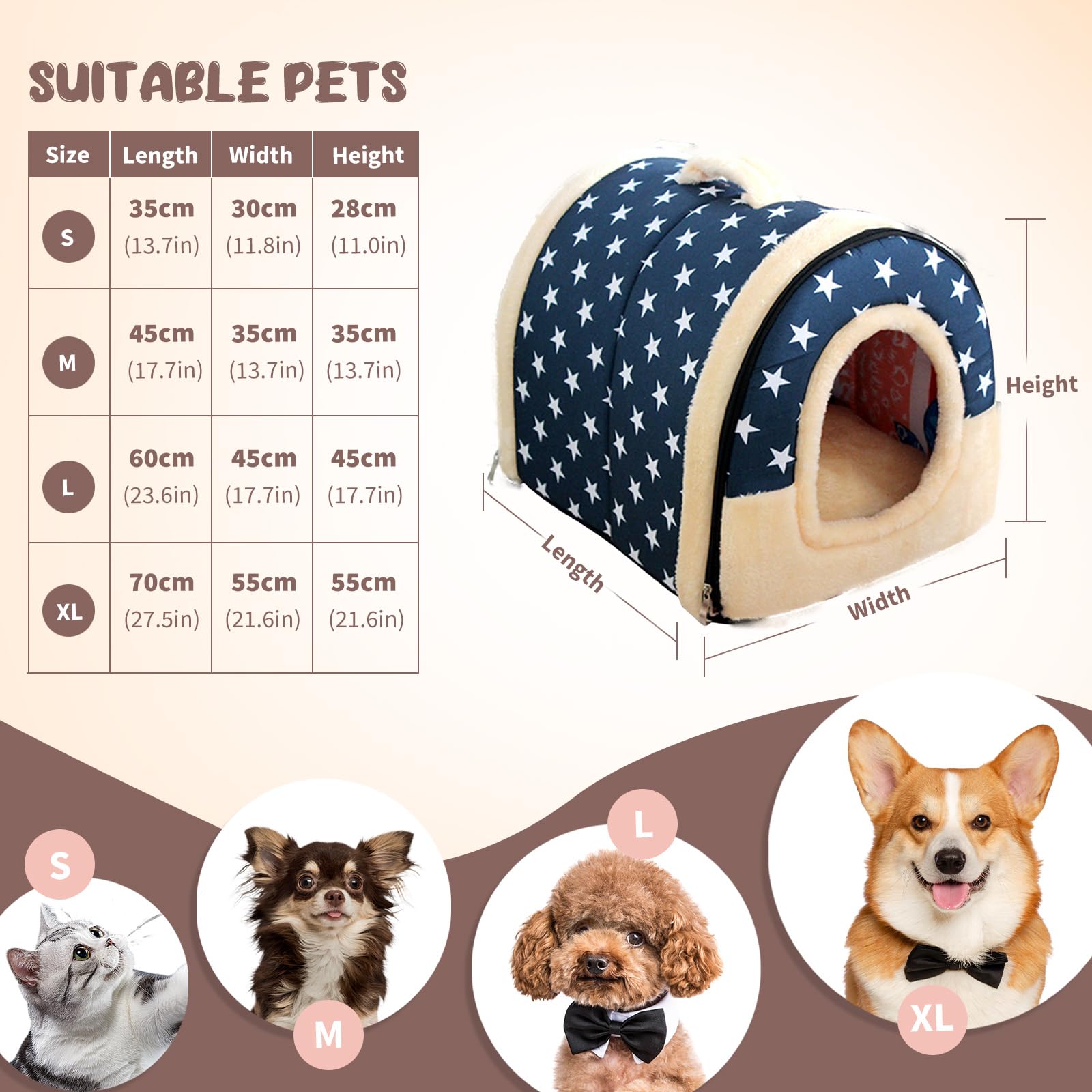 Panier Chien Panier Chat Lit De Chat Pour Chats D'intérieur Lit De Grotte Pour Chien