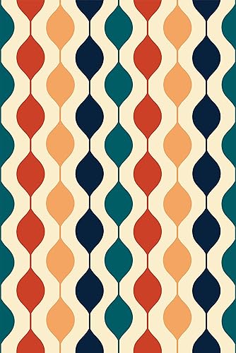 RANRAN Papel tapiz vintage para despegar y pegar, estilo bohemio, marrón, rojo, azul, negro, decoración de pared retro para muebles de dormitorio,