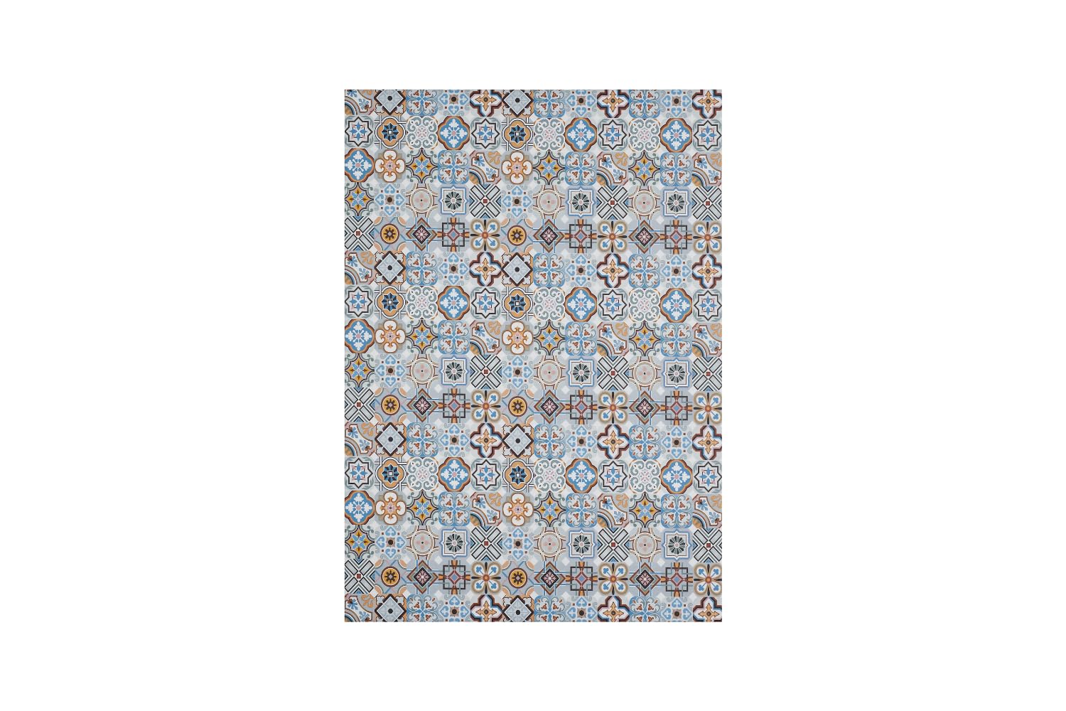 andiamo Teppich Läufer Marrakesch mit ruschhemmender Rückseite - Küchenteppich Küchenläufer Flur Läufer Teppichläufer 120 x 170 cm Blau-grau