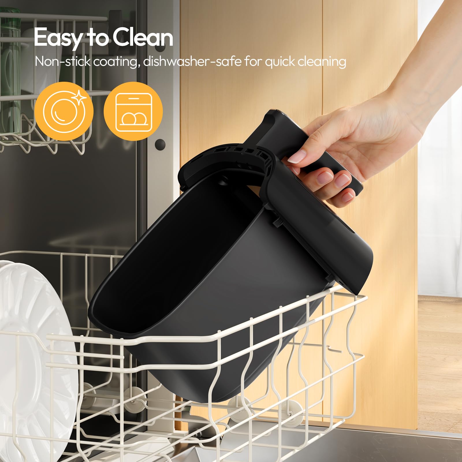 LLIVEKIT Frytkownica na gorące powietrze XXL, 5,5 l, 8 w 1, z funkcją utrzymania ciepła po naciśnięciu przycisku, frytkownica na gorące powietrze z okienkiem i oświetleniem piekarnika, oszczędza 95%