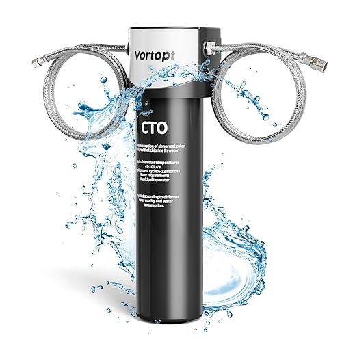 VORTOPT Sistema de filtro de agua para debajo del fregadero, purificador de agua certificado NSFANSI 42, flujo de flujo grande de 28000 galones,