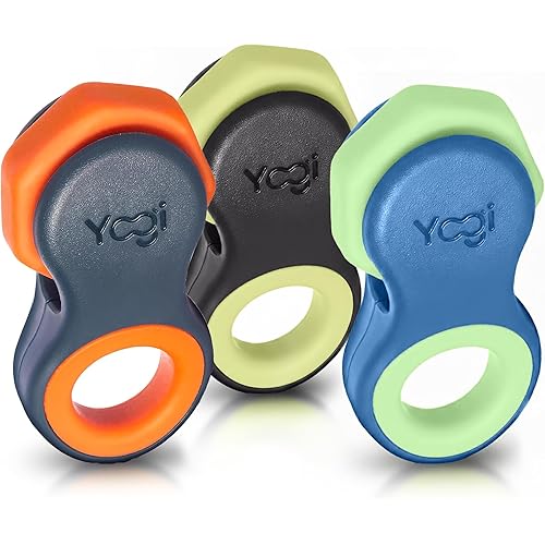 Yogi Fidget Toy – Silent Sensory Spinner for Adults & Kids – Stress Relief Fidgets for ADHD, Anxiety – Fidget Toys for Adults – Includes 5 Finger-Fit Rings – Work, School & Travel – 3-Pack