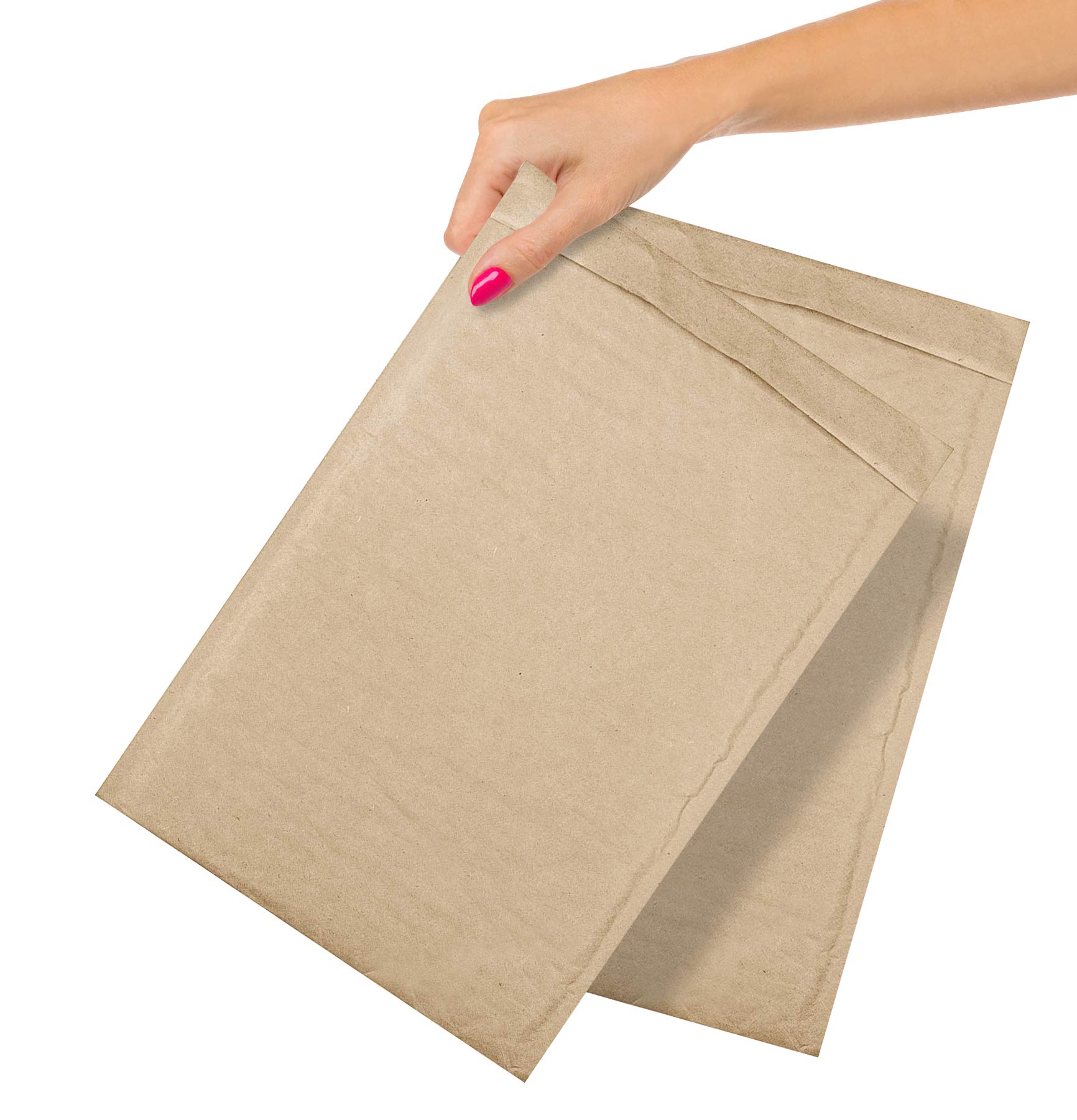 ABC Pack of 10 Natural Kraft Bubble Mailer Envelopes 10.5 x 15 Inches. Mail Padded Envelopes Self Sealing. Opaque Large Water-Resistant Cushioned Mailing Envelopes. Bulk Shipping Bags for Books #5