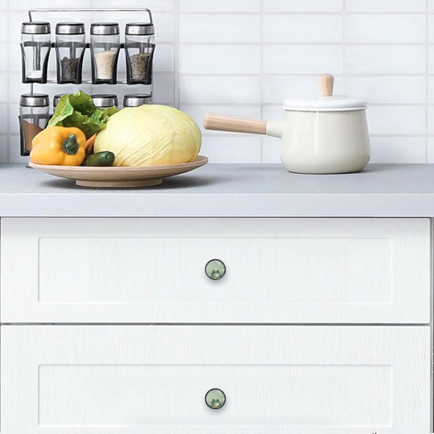 4PCS Cute Frog (1) Dresser Knob Shell Shape Drawer Knobs Pulls Cabinet Handle for Home Kitchen Office Bathroom Wardrobe Cupboard