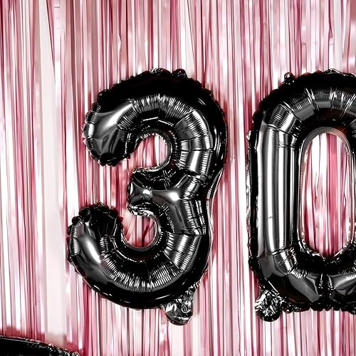 Miniatura 3 de Restaurantware Balloonify - Globo de 16 pulgadas con número 1, globo digital de fiesta  Número 3 autosellante negro de aluminio Mylar globo colgante