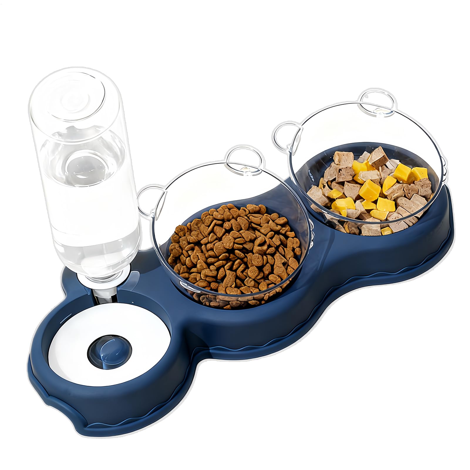 Automático para Gatos,Bebedero Automático con Botella Integrada - Doble Elevado para Gatos Domésticos | para Todas Las Razas Mascotas Pequeñas Hogar Viajes Largos Uso Diario Terraza