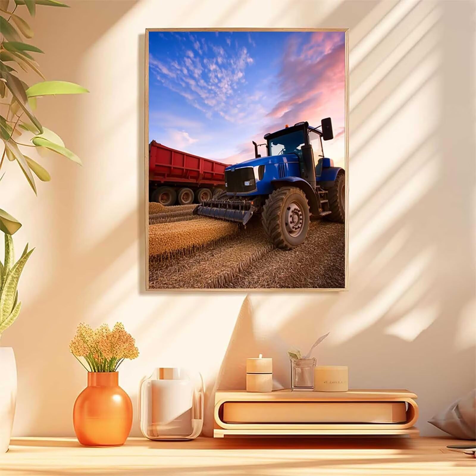 Traktor do malowania diamentowego 5D, dla dorosłych, zestaw do samodzielnego wykonania, krajobraz, pełne wiertło, kryształowa sztuka, zestaw do haftu krzyżykowego, dekoracja salonu, prezent dla kobiet