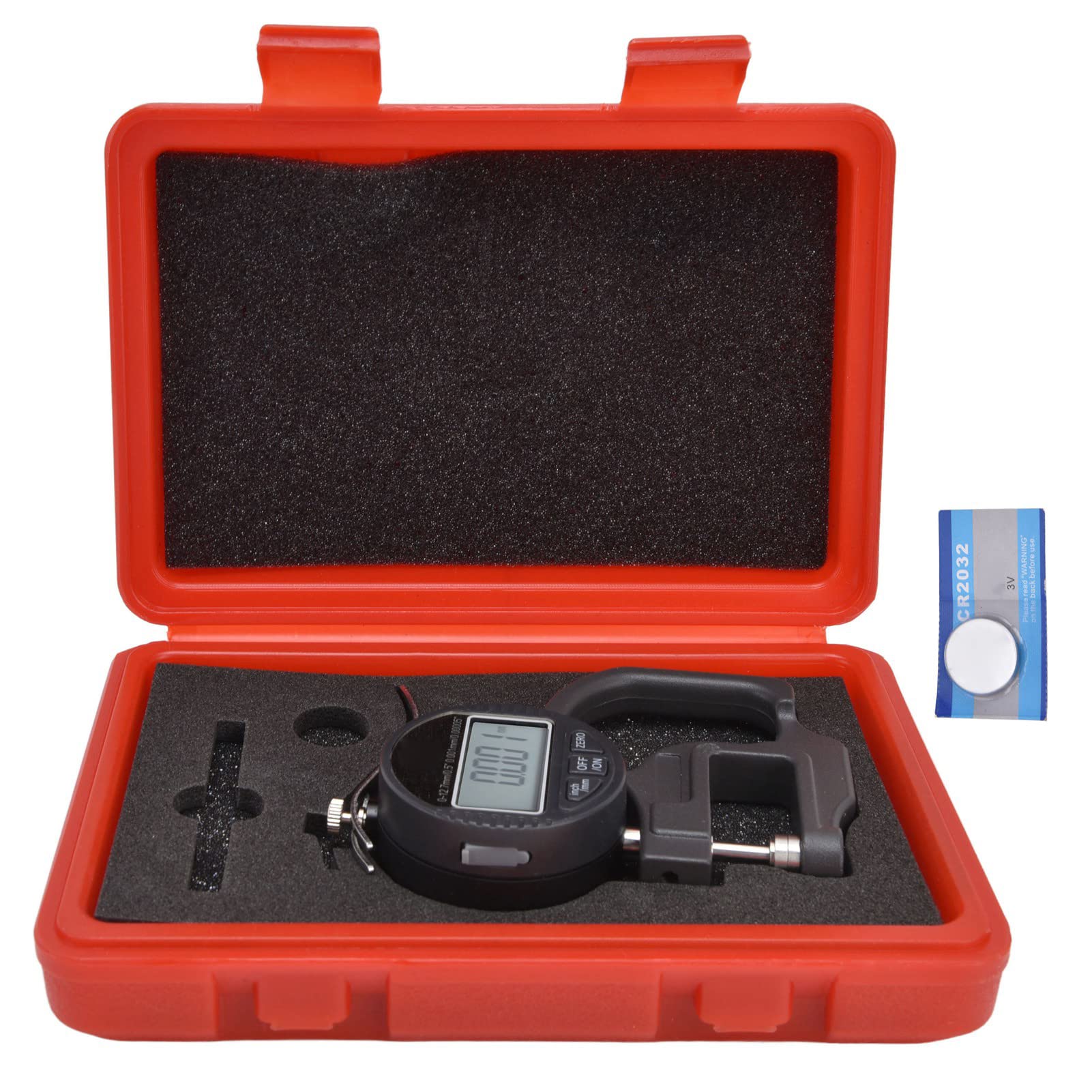 Medidor de espesor electrónico LCD portátil Micrómetro digital Herramienta de medición de espesor 0 12,7 mm Alta precisión Resolución de 0,001 mm Conversión en pulgadas métricas