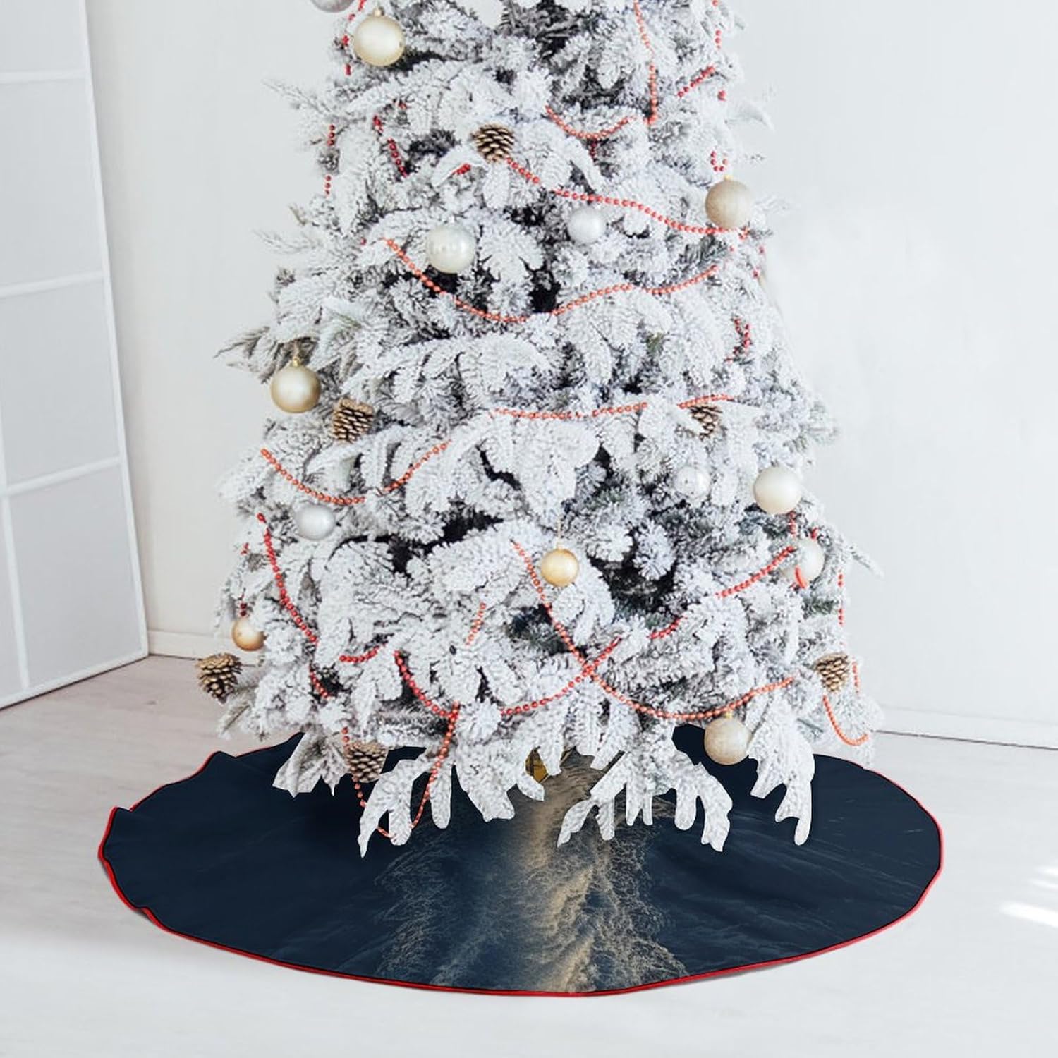 Christmas Tree SkirtSurfboardclassic Fashion Tree Skirt Painted Multifunctional Christmas Tree Skirt