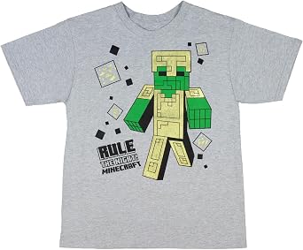 Minecraft Boys Rule the Night Zombie Gold Armor T-Shirt