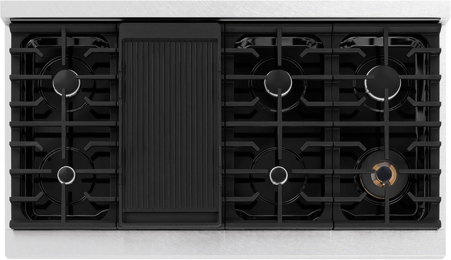 ZLINE 48 in. Paramount Gas Rangetop with 8 Burners and Porcelain Cooktop in Satin Stainless Steel (SRTS-48)