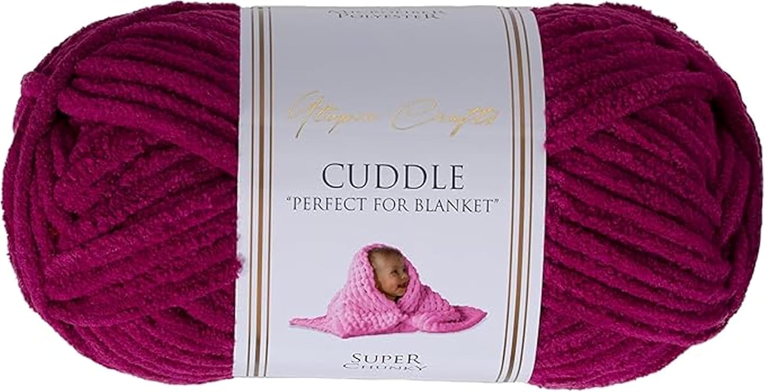 Utopia Crafts Cuddle Super Chunky Chenille Soft Yarn for Knitting and Crochet, 100g - 60m (Purple)