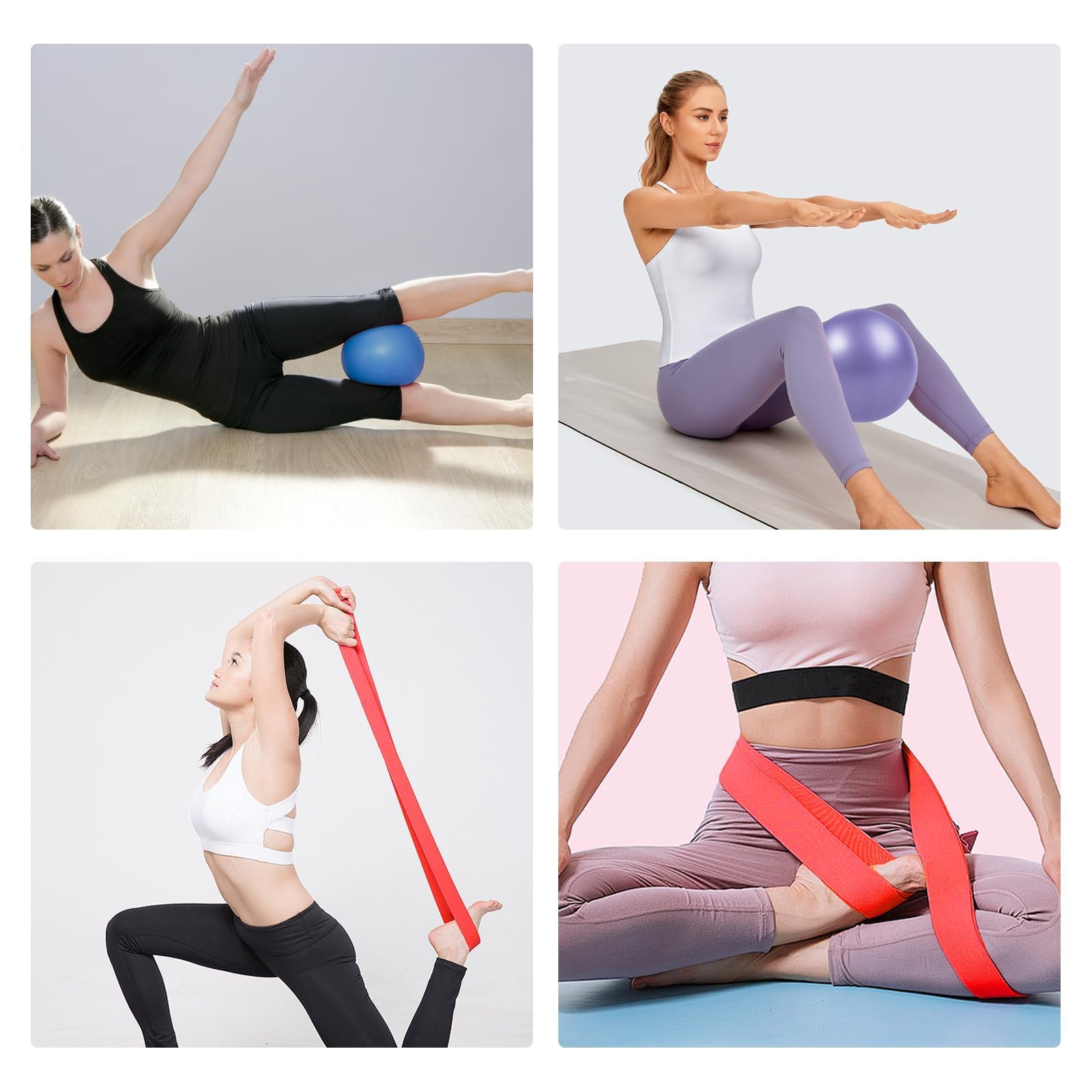 Ballon de Pilates 22cm avec Ceinture Élastique pour Yoga, Grossesse, Kinésithérapie