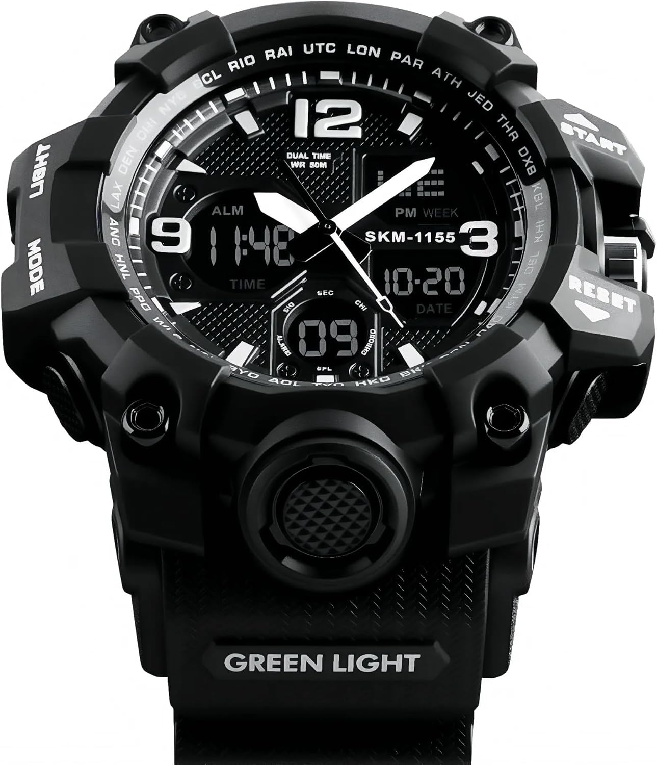 MJSCPHBJK Men's Watches Sports Outdoor Waterproof Military Tactical Watch Date Multi Function LED Alarm Stopwatch Watches for Men