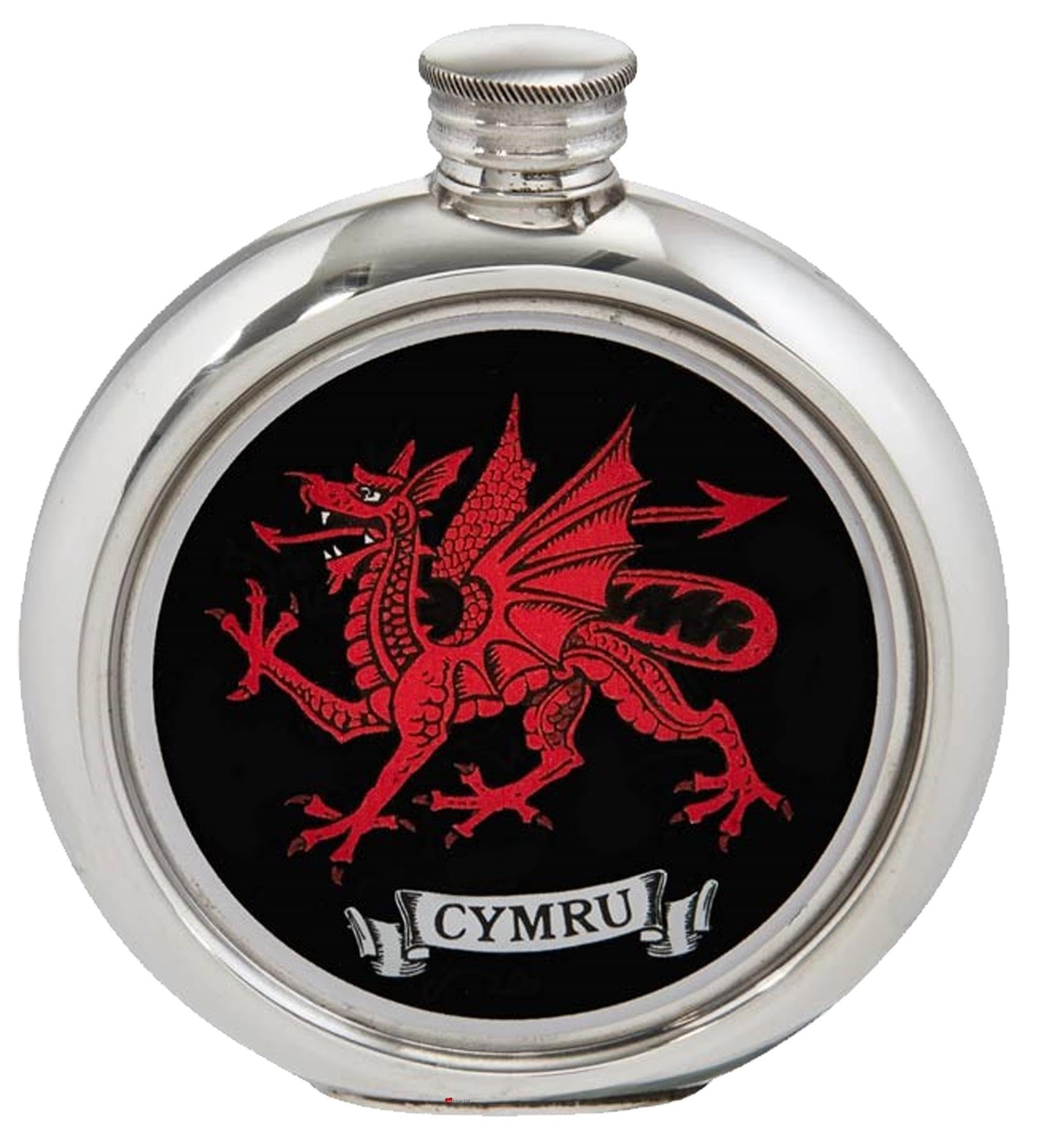 Flasque de poche en étain poli brillant avec bouchon à vis 170ml