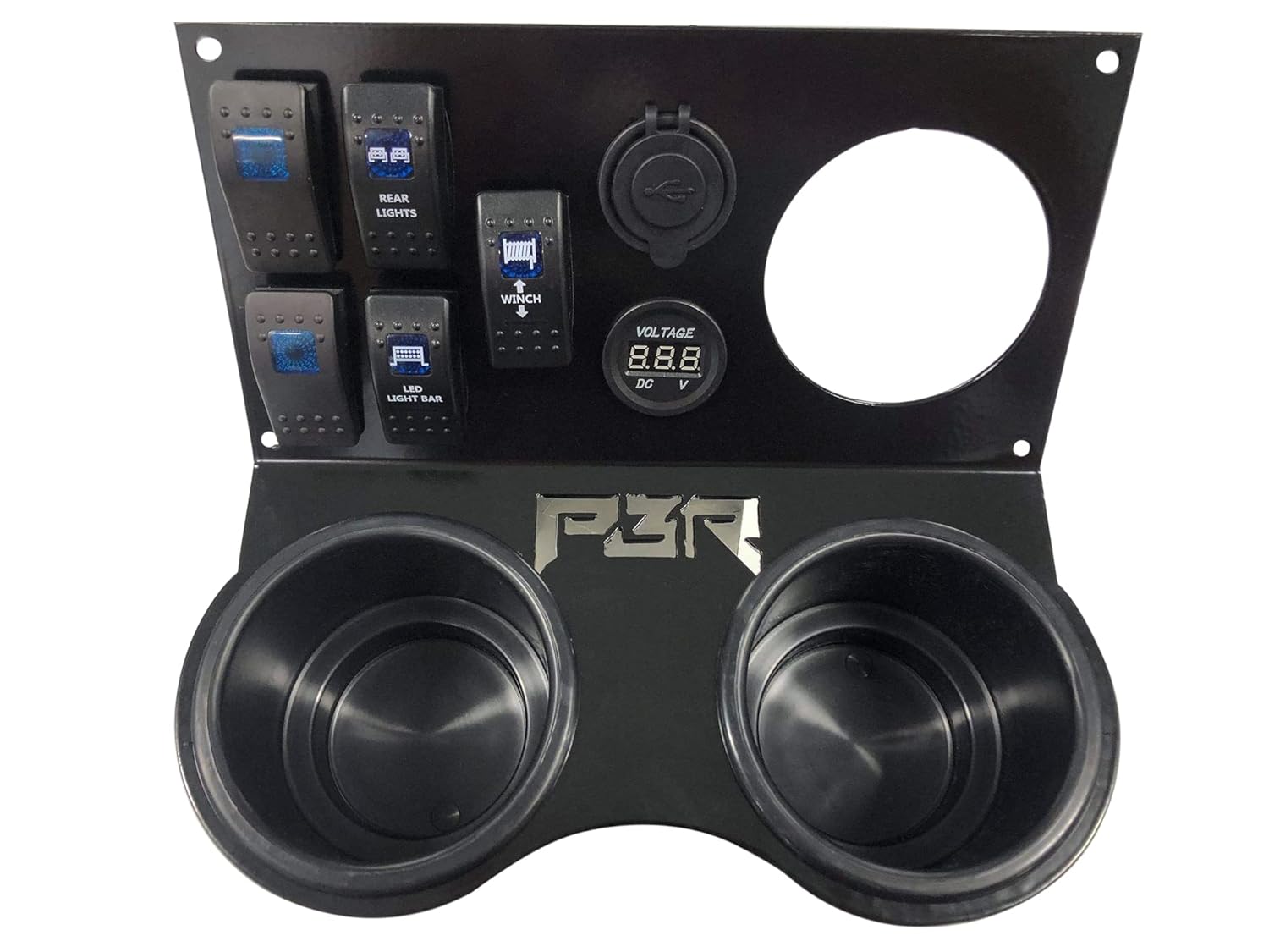 Honda Pioneer 1000 cup holder radio project enclosure (2016-2021) 5 switches 2 outlets