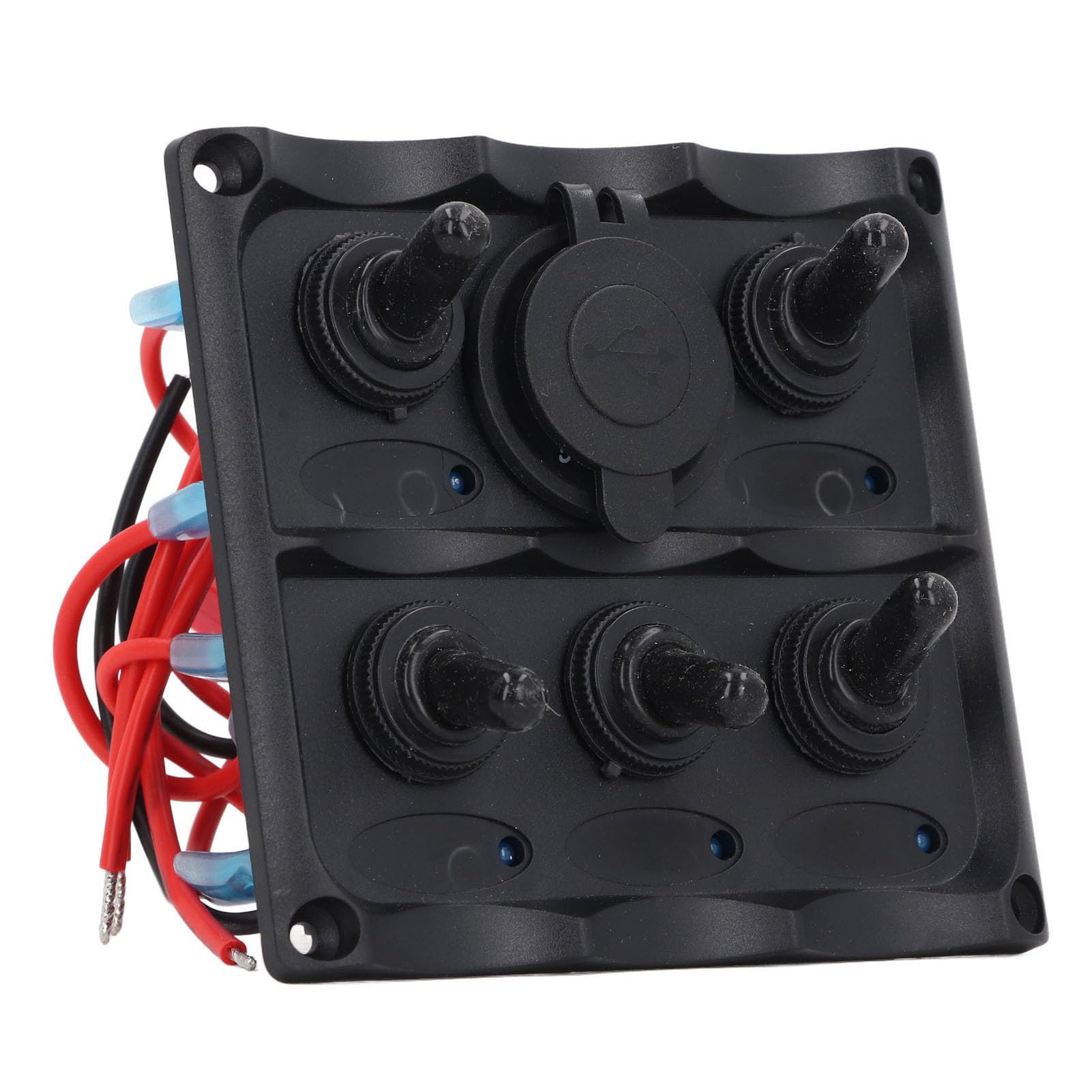 5 Gang Przełącznik Skalny Panel, 12V 24V z 2 Portami USB